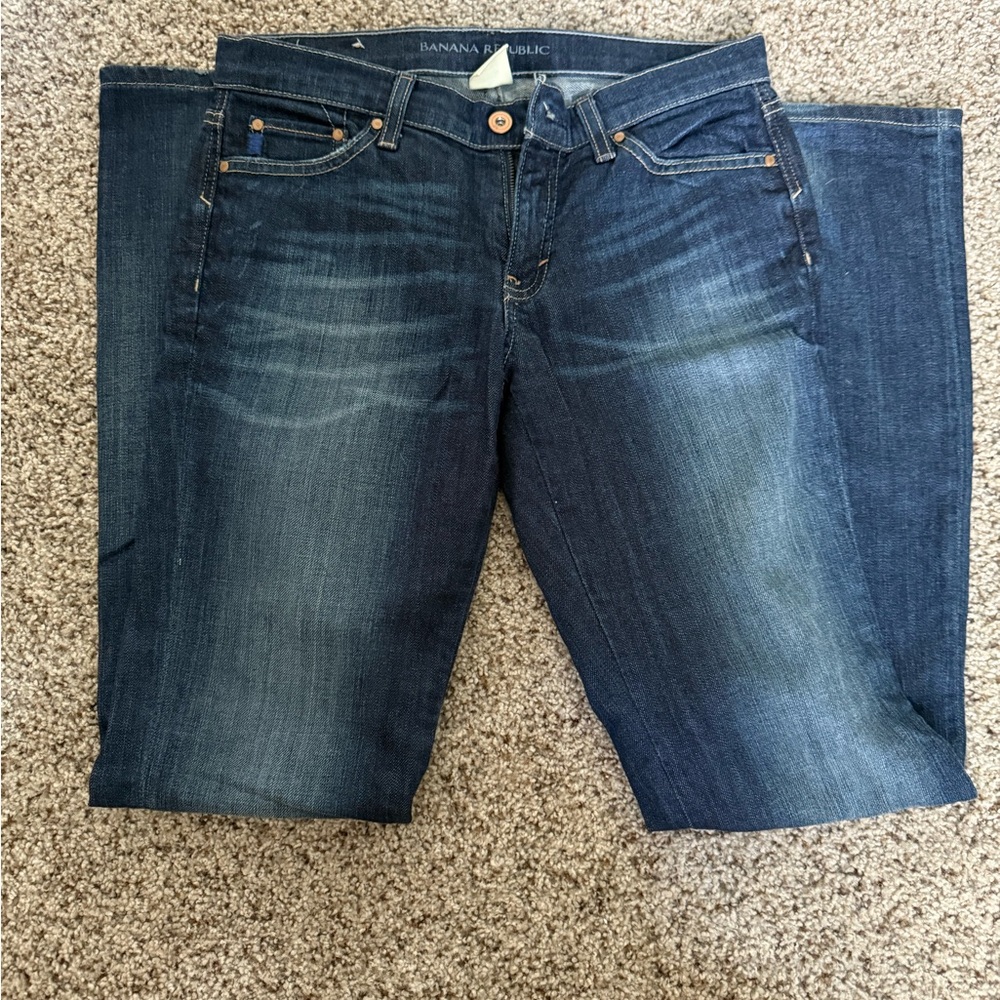 Banana Republic Women's Dark Blue Cropped Jeans